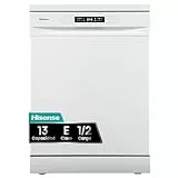 Hisense HS622E10W - Lavavajillas, Capacidad para 13 servicios, 60 cm, Programa ECO, Silencioso, 2, Filtro autolimpiable, Contador digital, Libre instalación, Blanco