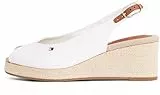 Tommy Hilfiger Alpargatas de cuña Mujer Flag Mid Slingback con Correa Ajustable, Blanco (Ecru), 36