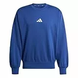 adidas Hombre Essentials FEELCOZY Fleece Sweatshirt, Dark Blue/White, L