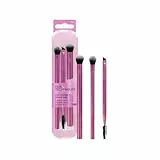 Real Techniques Trío de brochas de maquillaje Eye Shade & Blend, para sombra y delineador de ojos, herramientas de maquillaje para dar forma y peinar las cejas, 3 unidades
