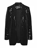 PIECES Blazer PCSIDDY LS, Negro/Detalles: Lentejuelas Negras, S