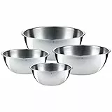 WMF Bol Gourmet - Set de 4 Cuencos de Mezcla (0,75L, 1L, 2L, 2,75L), Apilables, Acero Inoxidable Cromargan 18/10, Apto para Lavavajillas