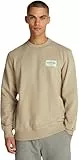 Tommy Hilfiger Sudadera Hombre Monotype Label con cuello redondo, Beige (Sandalwood), L