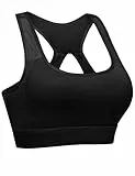 Litherday Sujetador Mujer Sujetador Deportivo Alto Impacto Bralette sin Aros Bra Básico Push Up Sports Bra Sujetadores Deportivos para Mujer para Ejercicio Corriendo Yoga Fitness Negro S