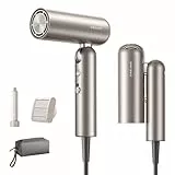 DREAME Pocket Secador de Pelo, 110000 RPM Secador de Pelo Profesional con 3 Formas Plegables, Peso Ligero de 300g, 300 Millones de Iones Negativos/Cm³, Temperatura Constante de 57 °C, Dorado