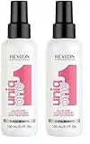 Revlon Professional UniqOne Protector Térmico Cabello, Acondicionador Pelo, Tratamiento Hidratante para el Pelo en Spray sin Aclarado, Fragancia Flor de Loto 150 ml (Paquete de 2)