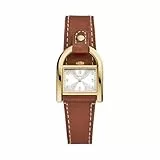 Fossil Harwell Reloj para mujer, movimiento de cuarzo con correa de acero o piel, Marrón y dorado, 28MM