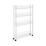 Metaltex FINO 4 - Carro Ultrafino Multiuso con Ruedas. 4 Cestas. Color Blanco. 95x60x16 cm