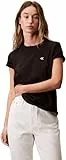 Calvin Klein Camiseta de Manga Corta Mujer Archive Jersey tee con Cuello Redondo, Negro (Black), L
