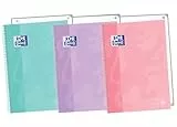 Oxford , Cuadernos A4, Pack de 3 Libretas A4 Microperforadas Europeanbook 1, Tapa Extradura, Espiral, A4+, Cuadrícula 5x5, Colores Pastel