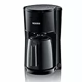 SEVERIN - Cafetera de goteo para 8 tazas, de filtro americana con jarra termo de 1l, para oficina o casa, Con Desconexión Automática, Negro, KA 9306