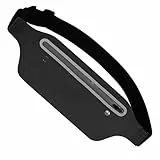 peiqiup Riñonera Hombre Mujer, Cremallera cinturón Ajustable, Riñoneras Impermeable, para Entrenamiento al Aire Libre, Viajes, Casual, Correr, Senderismo, Negro