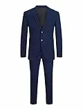 Traje Jprfranco Noos de Jack & Jones, traje de hombre, azul medieval, talla 50