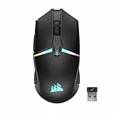 Corsair NIGHTSABRE WIRELESS RGB FPS/MOBA Ratón para Juegos - 26,000 DPI - 11 Botones Programables - Batería Hasta 100hrs - Compatible con iCUE - PC, PS5, PS4, Xbox - Negro