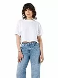 Noisy may Nmalena S/S O-Neck Semicrop Top FWD Noos Camiseta, Blanco Brillante, M para Mujer