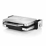 WMF Lono - Contact Grill 2 en 1, 2100 W, Temperatura y altura ajustable, Bandeja antigoteo, 2 placas de aluminio fundido