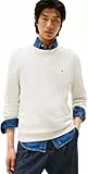 Tommy Hilfiger Jersey Hombre Essential Cotton con cuello redondo, Marfil (Ivory Petal), M