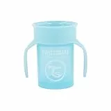 TWISTSHAKE 360 Cup Vaso Antiderrames Entrenamiento con Asas Bébé 230 ml, Borde a Prueba de Derrames de 360°, Ergonómicas Vasos con Boquilla, Taza de Aprendizaje, Sin BPA, 6+ Meses, Azul Pastel