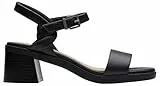 Clarks Jaylan Ray, Sandalia Mujer, Black Leather, 39.5 EU
