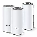 TP-Link Deco E4 (3-Pack) - AC1200 Repetidor de WiFi, Mesh WiFi Inteligente, Doble Banda hasta 350m², 2xPuertos 100/10 Mbps, MU-MIMO, hasta 100 Dispositivos, Adecuado para Xiaomi Mi Box