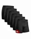 6 Calzoncillos Deportivos para Hombre, Elásticos, Transpirables y Hechos de Microfibra, Negro, L