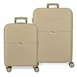 Pepe Jeans Accent Juego de Maletas Negro 55/70 cms Rígida ABS Cierre TSA Integrado 116L 6,66 kgs 4 Ruedas Dobles Equipaje Mano by Joumma Bags