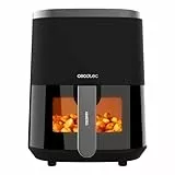 Cecotec Freidora de Aire sin Aceite de 4 L con Ventana Cecofry Fantastik Window 4000. Air Fryer. 1400 W, 9 Menús, Control Táctil, Tecnología PerfectCoo, 80-200ºC, Tiempo Ajustable, 4L