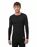 DANISH ENDURANCE Camiseta Térmica Manga Larga para Hombre, Capa Base Lana Merino, con o Sin Cremallera, Negro, L
