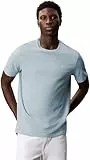 Calvin Klein Camiseta de Manga Corta Hombre Smooth Solid tee con Cuello Redondo, Azul (Blue Steam), L