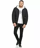 Calvin Klein Hooded Down Jacket, Quilted Coat, Sherpa Lined Chaqueta, ébano, M para Hombre