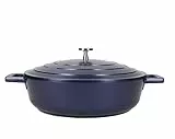 MasterClass Cacerola poco profunda con tapa 4 Litros/28 cm, Aluminio fundido ligero, Apta para horno y placa de inducción, Azul