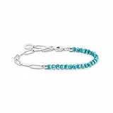 THOMAS SABO Pulsera con Cuentas Azules Plata de Ley 925 A2099-404-17-L19, 19 cm, Turquesa