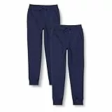 Amazon Essentials Pantalón Deportivo Jogger de Forro Polar Niño, Pack de 2, Azul Marino, 11-12 años