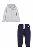 Champion Legacy Boys Traje con Capucha y Cremallera Completa, Gris, 98 para Niños
