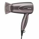 Beurer HC 17 Secador de pelo compacto con función plegable, 2 ajustes de calor y velocidades, 1300 vatios, protección contra sobrecalentamiento, boquilla profesional y anilla para colgar