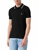Wrangler Pique Camisa Polo, Negro (Black 100), Small para Hombre