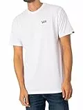 Vans Mini Script Camiseta Hombre, Blanco, L