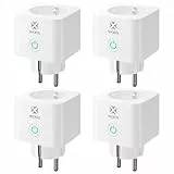 Woox Enchufe Inteligente WiFi 4 Pack, Monitor de Consumo WiFi Enchufe 16A, Certificado TÜV, Control Remoto, Control De Voz, Temporizador enchufe，Compatible con Alexa Google Home, wifi 2.4 Ghz