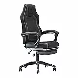 Woxter Stinger Station RX Black- Silla Gaming/Oficina (Eje Acero, Levantamiento por pistón, Piel sintética, Ergonómica, Reposabrazos, Altura Ajustable)