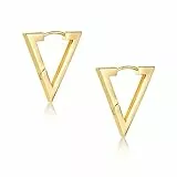 ALEXCRAFT Pendientes Mujer Oro 14K Chapado Pendientes Tiangulo Mujer Pendientes Dorados Geométrico Minimalista Hipoalergénicos Dorados Regalos Joyas Joyeria Fiesta