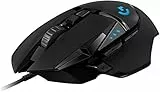 Logitech G G502 HERO Ratón Gaming con Cable Alto Rendimiento, Captor HERO 25K, 25,600 DPI, RGB, Peso Personalizable, 11 Botones Programables, Memoria Integrada, PC/Mac - Negro