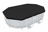 BESTWAY Cobertor de Invierno Ovalado 305x184 cm para Piscinas Ovaladas de 305x200 cm Negro