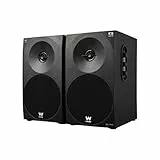 Woxter Dynamic Line 410 BT –Altavoces estéreo 2.0 150W de Potencia,Bluetooth, Madera, Woofer de 4 Pulgadas, 2 Tweeter, 3.5 mm, RCA, Control Volumen, Agudos, Graves, Bookself Speakers, Color Negro