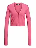 JJXX Jxisabel LS Soft Cropped Cardigan Knit, Carmine Rose, M para Mujer