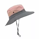DHSBGWSX 1 sombrero de pescador a juego, sombrero de verano, sombrero de playa con ala ancha, sombrero ajustable para el sol, sombrero de senderismo para mujer, sombrero de protección solar para