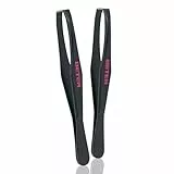 Beter – Pack de 2 pinzas de depilar para cejas de punta recta, inoxidables.