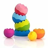 Fat Brain Toys, Tobbles Neo, 6 Bolas apilables de Colores Formas para bebés, Juguete de Aprendizaje Infantil, Juego Seguro, estimulación sensorial, niños preescolares Desde 6 Meses, Bizak (30690700)