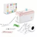 vretti Impresora de Etiquetas portátil Recargable Impresora de Etiquetas Bluetooth para el hogar, Escuela y Oficina, Compatible con Android e iOS (3 Rollos de Papel)