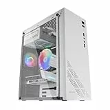 Mars Gaming MC100, Caja Semitorre ATX, Acero Ultraligero, Ventilador FRGB 90mm, Panel CONVECT-Cool, Ventana Lateral, Alta Capacidad Interna, Refrigeración Avanzada, Blanco