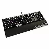 Newskill Hanshi Spectrum - Teclado mecánico gaming RGB, (Estructura metalica, reposamuñecas removible, efectos RGB, 'Switch Brown'), Negro